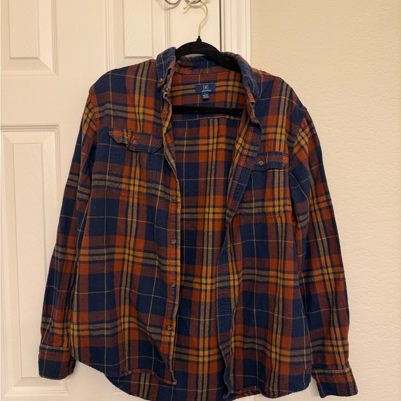 George Other - George Blue and Orange Plaid Shirt